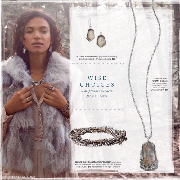 C+I Ocean Lace Long Pendant Necklace New - Picture 2 of 8